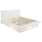 Jessica Wood Eastern King LED Panel Bed Snow White
