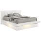 Jessica Wood Eastern King LED Panel Bed Snow White