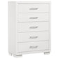 Jessica 6-piece Eastern King LED Bedroom Set Snow White