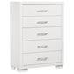 Jessica 5-piece Queen LED Bedroom Set Snow White