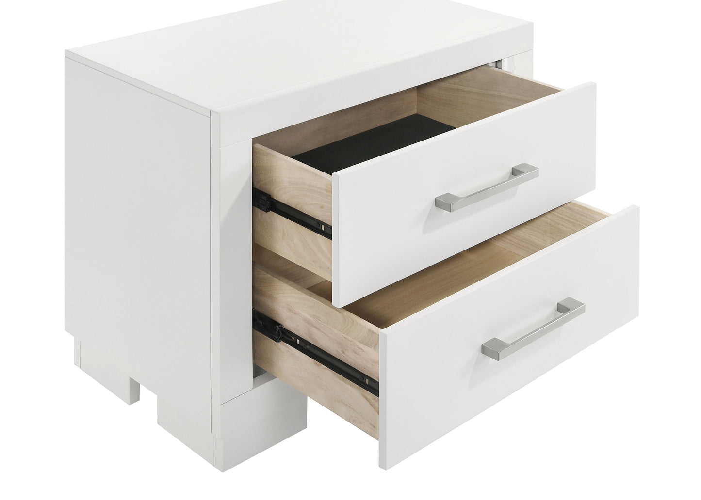 Jessica 2-drawer Nightstand Snow White