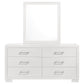 Jessica 6-drawer Dresser with Mirror Snow White