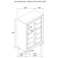 Kauffman 5-drawer Bedroom Chest Washed Taupe