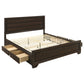 Kauffman Wood California King Storage Panel Bed Dark Cocoa