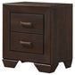 Kauffman 2-drawer Nightstand Dark Cocoa