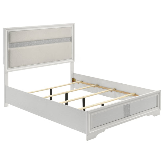Miranda 54-inch Upholstered Queen Panel Bed White