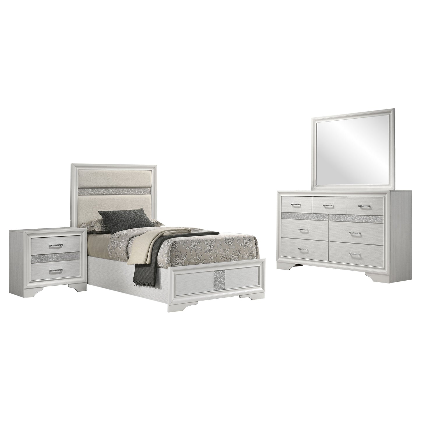 Miranda 4-piece Twin Bedroom Set White