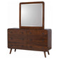 Robyn 6-drawer Dresser with Mirror Dark Walnut