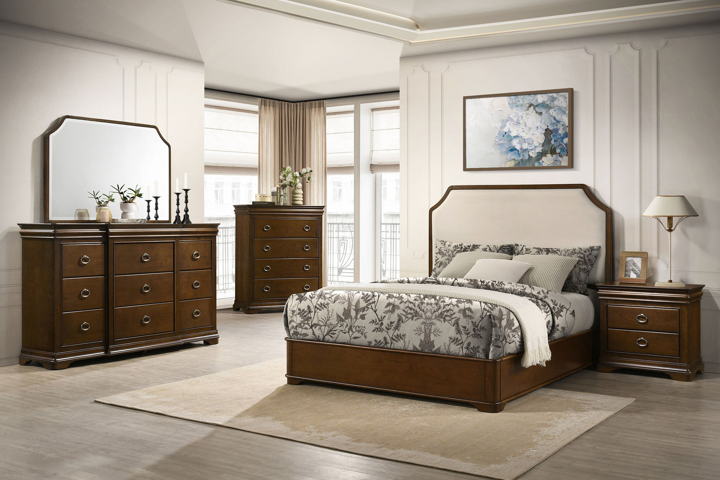 Garland 2-drawer Nightstand Bedside Table Brown Cherry