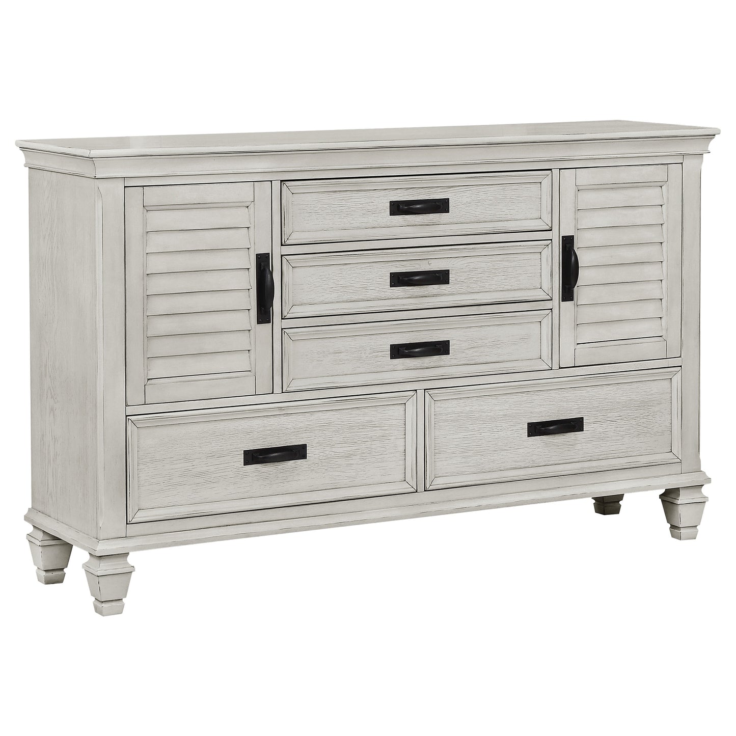 Franco 4-piece Queen Bedroom Set Distressed White