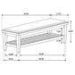 Franco Fabric Upholstered Bench with Shelf Distressed White