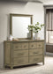 Hazlewood 6-drawer Bedroom Dresser with Mirror Vineyard Oak