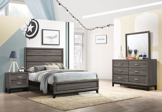 Watson Four-piece Full Bedroom Set Grey Oak