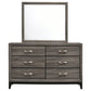 Watson 6-drawer Dresser with Mirror Grey Oak