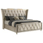 Lorient Eastern King LED Upholstered Bed Ivory and Camel