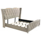 Lorient 4-piece Eastern King Bedroom Set Ivory and Camel