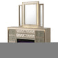 Lorient 8-drawer LED Flame Box Dresser and Mirror Ivory Camel