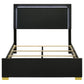 Marceline Wood Queen LED Panel Bed Black