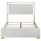 Marceline Wood Full LED Panel Bed White