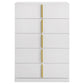 Ines 5-drawer Bedroom Chest of Drawers White High Gloss