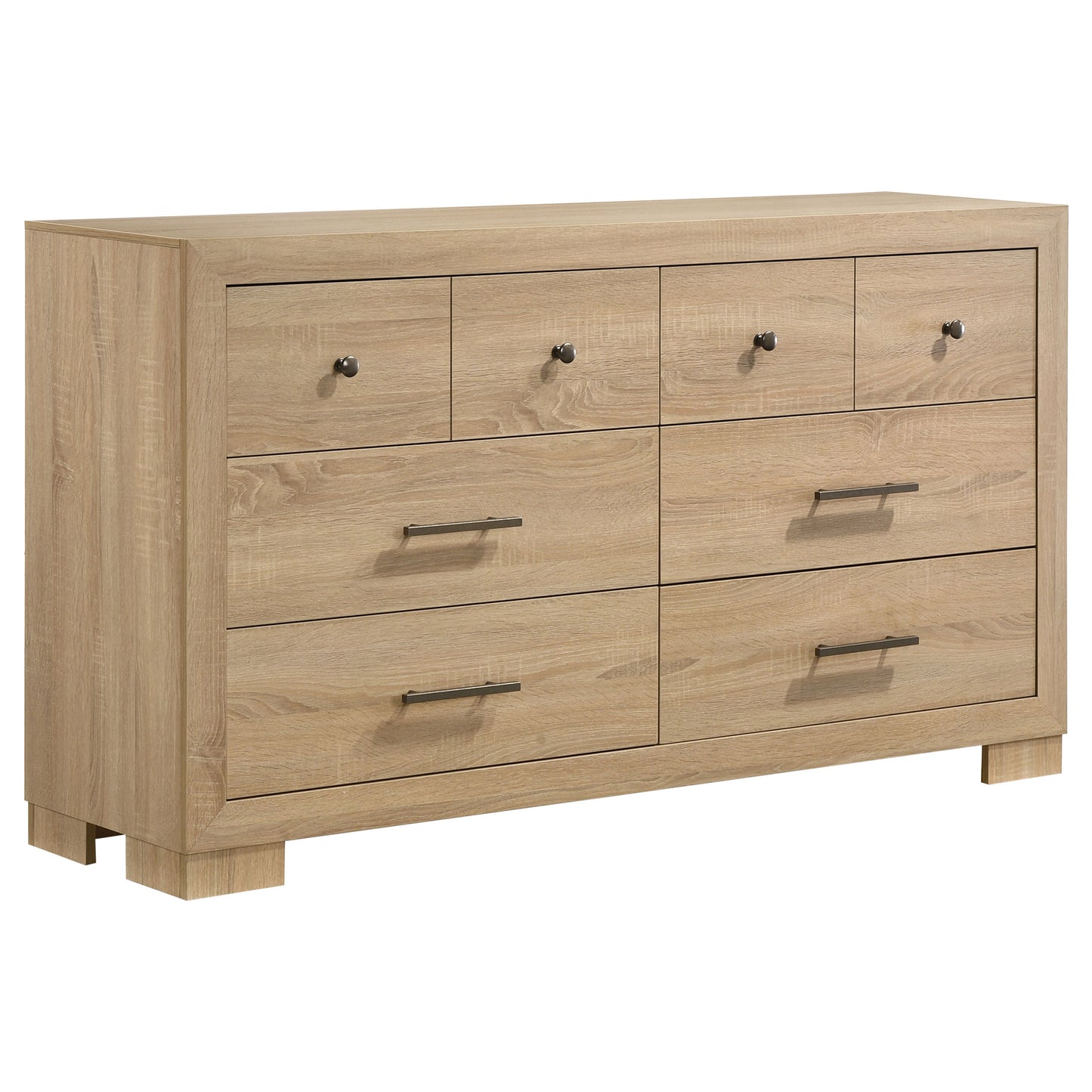 Arielle 4-Piece Eastern King Upholstered Bedroom Set Light Oak