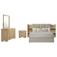 Arielle 4-Piece Queen Upholstered Bedroom Set Light Oak