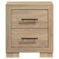 Arielle 2-Drawer Nightstand with Concealed Casters Light Oak