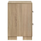 Arielle 2-Drawer Nightstand with Concealed Casters Light Oak