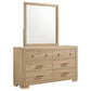 Arielle Dresser and Mirror Set with Mixed Hardware Light Oak