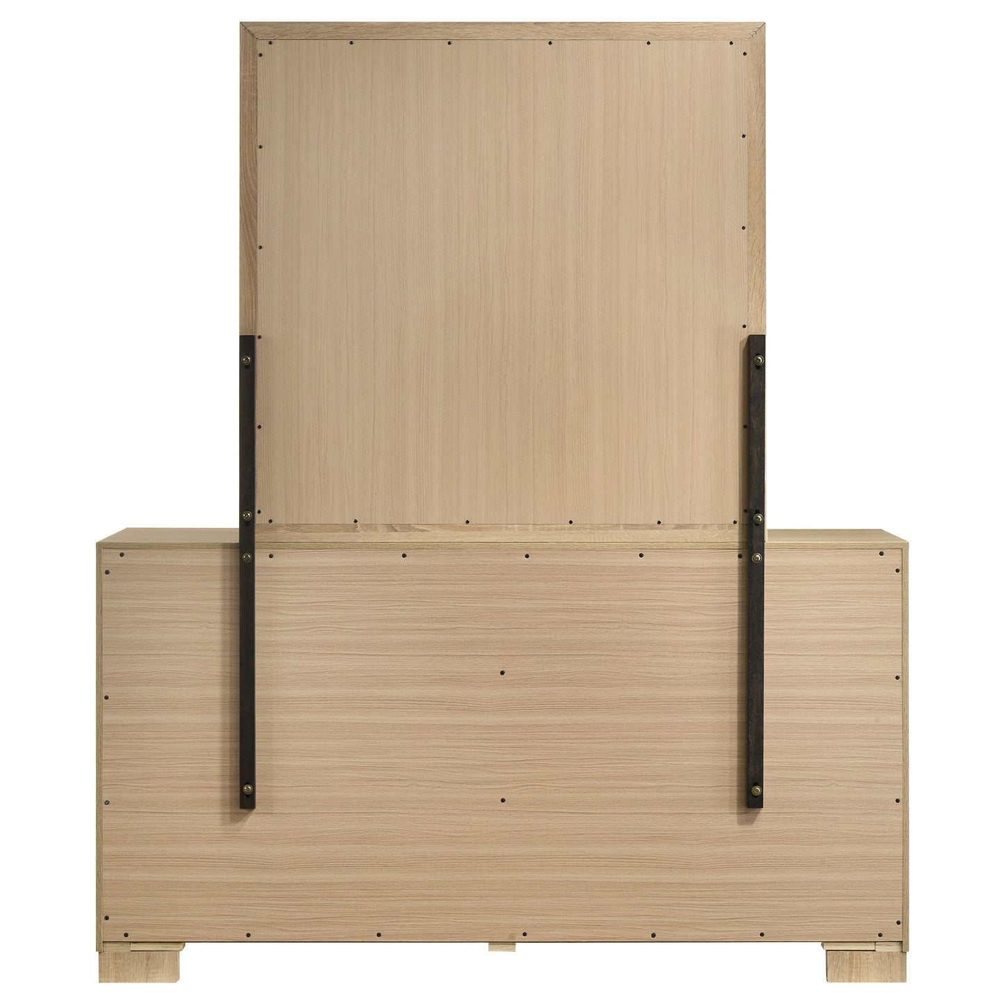 Arielle Dresser and Mirror Set with Mixed Hardware Light Oak