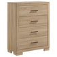Arielle 4-Drawer Bedroom Chest with Framed Fronts Light Oak