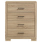 Arielle 4-Drawer Bedroom Chest with Framed Fronts Light Oak