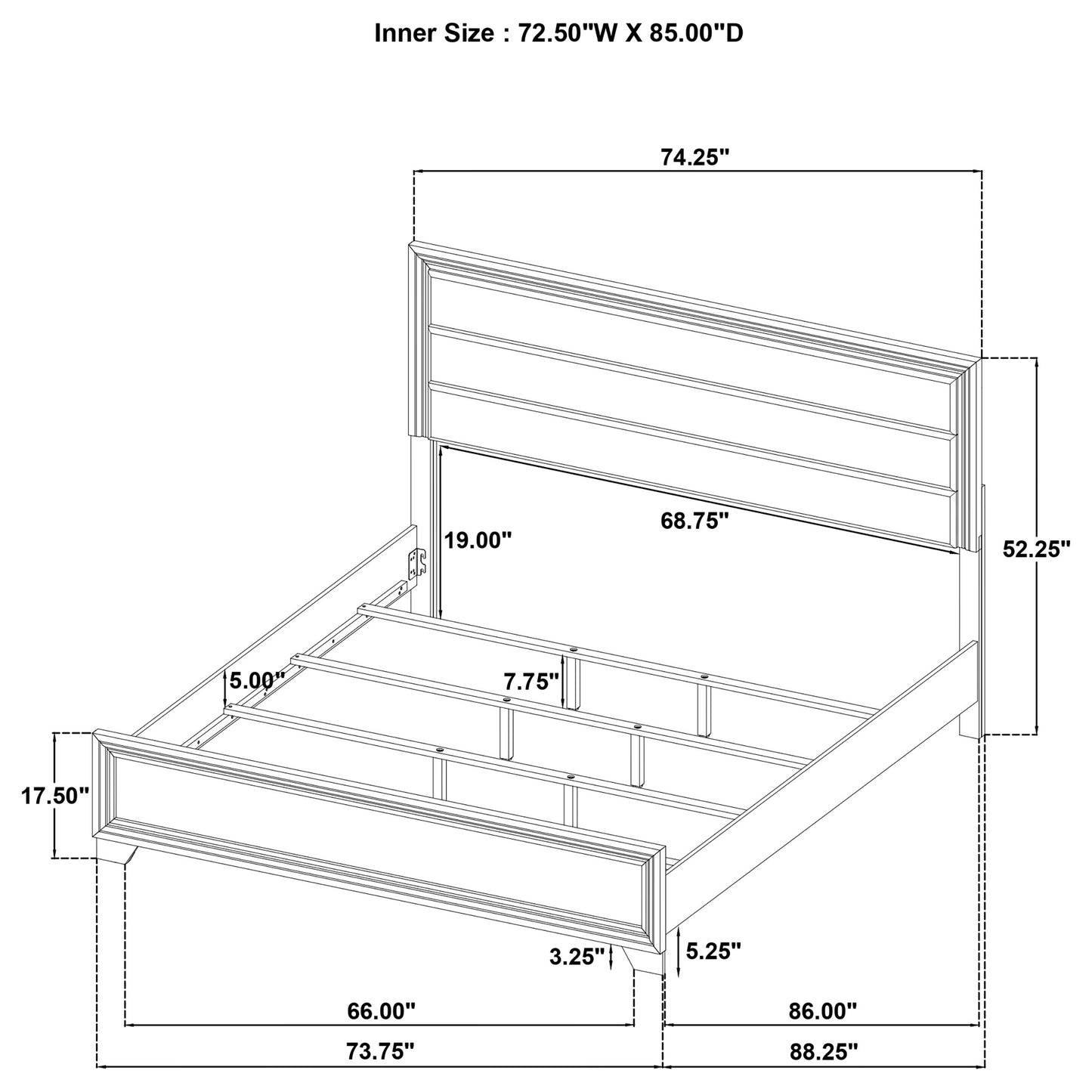 Wright 52-inch Upholstered California King Bed Brown Oak