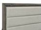 Wright 52-inch Upholstered Queen Bed Brown Oak