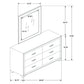 Melody 6-drawer Upholstered Dresser with Mirror Pacific Blue