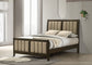Wilkes Full Vertical-Channel Upholstered Panel Bed Dark Cocoa