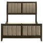 Wilkes Full Vertical-Channel Upholstered Panel Bed Dark Cocoa