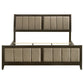 Wilkes Eastern King Vertical-Channel Upholstered Panel Bed Dark Cocoa
