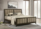 Wilkes California King Vertical-Channel Upholstered Panel Bed Dark Cocoa