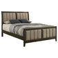 Wilkes Queen Vertical-Channel Upholstered Panel Bed Dark Cocoa