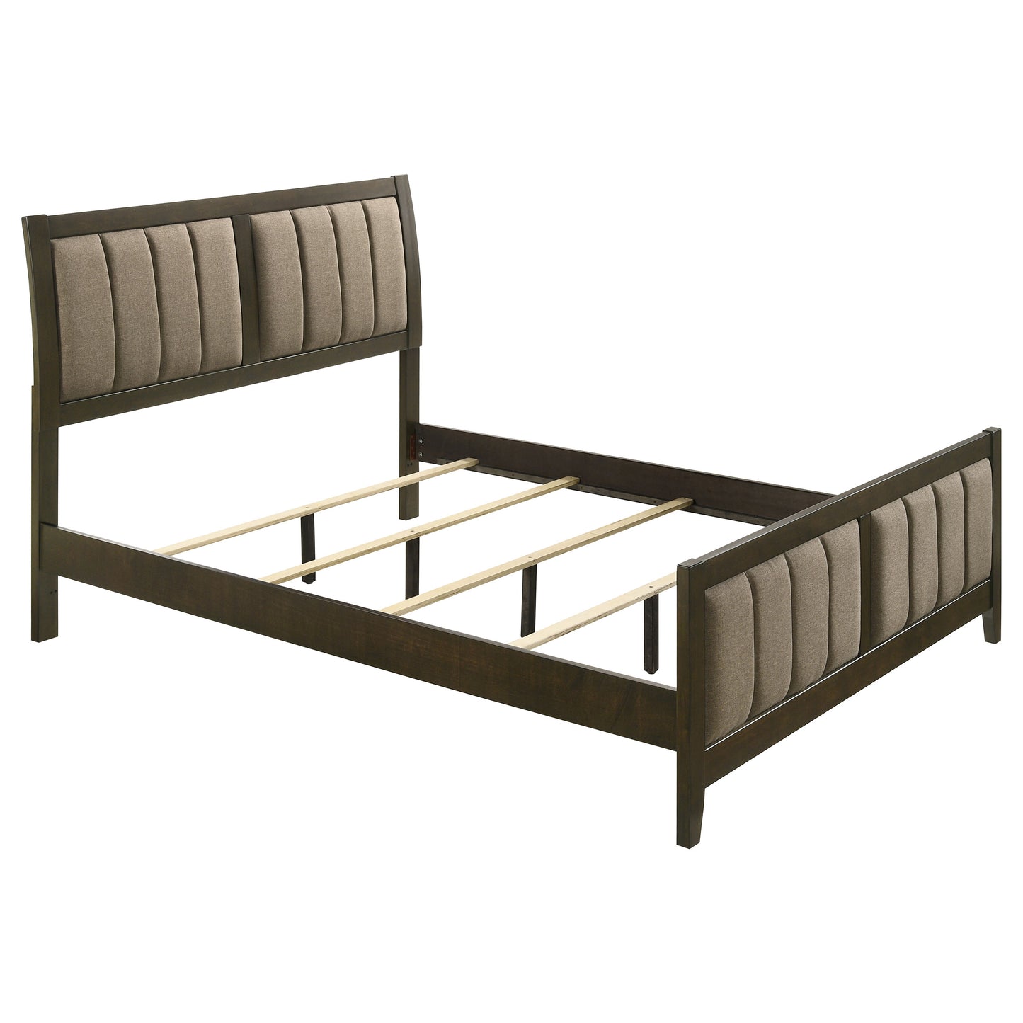 Wilkes 5-Piece Queen Bedroom Set with Upholstered Bed Dark Cocoa