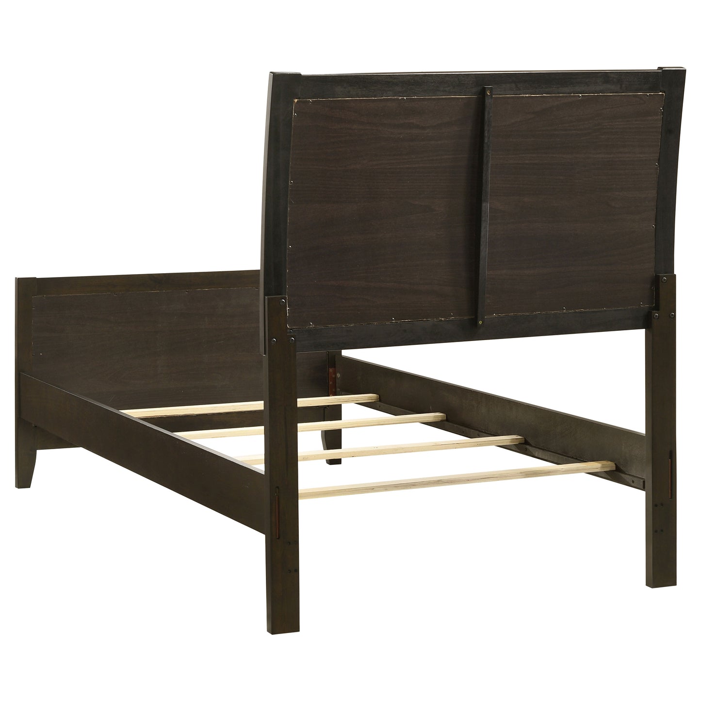 Wilkes Twin Vertical-Channel Upholstered Panel Bed Dark Cocoa