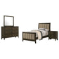 Wilkes 4-Piece Twin Bedroom Set with Upholstered Bed Dark Cocoa