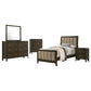 Wilkes 5-Piece Twin Bedroom Set with Upholstered Bed Dark Cocoa