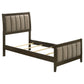 Wilkes 5-Piece Twin Bedroom Set with Upholstered Bed Dark Cocoa