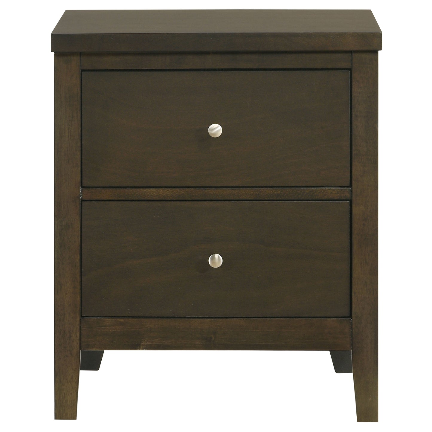 Wilkes Transitional 2-Drawer Nightstand with Metal Knobs Dark Cocoa