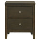 Wilkes Transitional 2-Drawer Nightstand with Metal Knobs Dark Cocoa