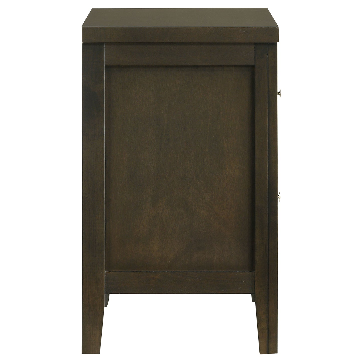 Wilkes Transitional 2-Drawer Nightstand with Metal Knobs Dark Cocoa