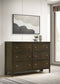 Wilkes Transitional 6-Drawer Dresser with Metal Knobs Dark Cocoa