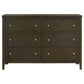Wilkes Transitional 6-Drawer Dresser with Metal Knobs Dark Cocoa